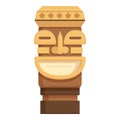 Altar totem icon cartoon vector. Statue maya angry