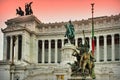 The Altare della Patria (Altar of the Fatherland). National Monument to Victor Emmanuel II - landmark attraction in Royalty Free Stock Photo