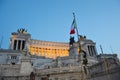 Altare della Patria National Monument to Victor Emmanuel II sunset, Rome Royalty Free Stock Photo