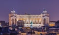 Altare della Patria by night as seen from Pincio, Rome, Italy