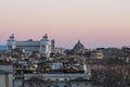 Altare della Patria and Pantheon Rome at sunset Royalty Free Stock Photo