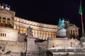 Altare della Patria in Rome city in night Royalty Free Stock Photo