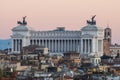 Altare della Patria, Rome at sunset Royalty Free Stock Photo