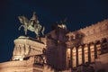 Altare della Patria in Rome at night. Emmanuel II monument. Italy Royalty Free Stock Photo