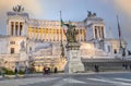 The Altare della Patria in Rome at sunset Royalty Free Stock Photo