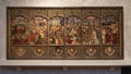 Altarpiece with scenes from the Passion by Master Morata, circa 1470 in the Cloisters in New York City. Royalty Free Stock Photo