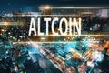 Altcoin with aerial view of Tokyo