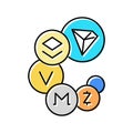 altcoin digital coin color icon vector illustration