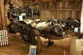 Some old motorcycles in an exhibition