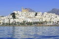 Altea Alicante province Spain view from blue sea Royalty Free Stock Photo