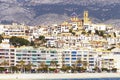Altea, Spain - March 15, 2020: View to beautifuly authentic spanish village Altea, Mediterranean sea and mountains