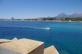 Altea, Spain, May 27 view Benidorm from the port