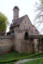 Altenburg Castle, main gate and draw bridge over the moat, Bamberg, Germany
