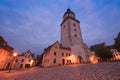 Altenburg Germany -May 2018: the chrurch of nikolai in front of a cloudy blue summer sky Royalty Free Stock Photo