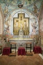 The alter of the Chapel of the Virgin to Our Lady of Miracles, the church where Christopher Columbus prayed the night before his Royalty Free Stock Photo