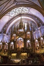 Alter inside Basilica of Notre Dame, Montreal, Quebec, Canada. Royalty Free Stock Photo