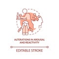 Alterations in arousal and reactivity terracotta concept icon Royalty Free Stock Photo