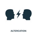 Altercation icon. Monochrome style design from business ethics icon collection. UI and UX. Pixel perfect altercation