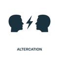 Altercation icon. Monochrome style design from business ethics icon collection. UI and UX. Pixel perfect altercation