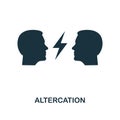 Altercation icon. Monochrome style design from business ethics icon collection. UI and UX. Pixel perfect altercation icon. For web Royalty Free Stock Photo