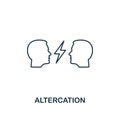 Altercation icon. Thin line design symbol from business ethics icons collection. Pixel perfect altercation icon for web design,