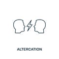 Altercation icon. Thin line design symbol from business ethics icons collection. Pixel perfect altercation icon for web design,
