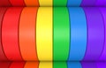 3d rendering. alternate rainbow colorful lgbt curve panel design banner wall background