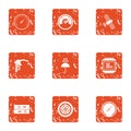 Alternate source icons set, grunge style