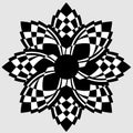 Alternating black and white petals