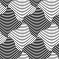 Alternating black and white wavy squares