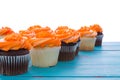 Alternating chocolate and vanilla cupcakes Royalty Free Stock Photo