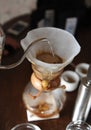 Alternative brewing of coffee in a paper filter Royalty Free Stock Photo