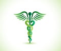 Green Caduceus Medical Symbol