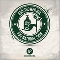 Alternative eco friendly shower gel stamp