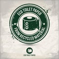 Alternative eco friendly toilet paper stamp Royalty Free Stock Photo