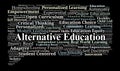 Alternative Education Word Cloud. Exploring New Paths In Learning And Growth Royalty Free Stock Photo