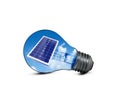 Alternative energy source. Light bulb with solar panel on background Royalty Free Stock Photo