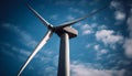 Alternative energy turning wind into electricity outdoors generated by AI