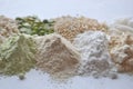 Alternative gluten-free flour, grains and legumes - teff, amaranth, corn, chickpeas, sorghum, green peas, quinoa, rice, coc