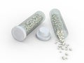 Alternative Homeopathy medicine herbs, healtcare and pills concept. 3D