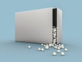 Alternative Homeopathy medicine herbs, healtcare and pills concept. 3D