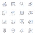 Alternative media line icons collection. Independent, Unconventional, Underground, Dissident, Counter-culture