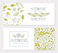 Alternative Medicine Banner Templates Set, Homeopathy, Naturopathy, Holistic Medicine Banner, Flyer, Brochure Design