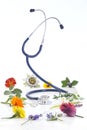 Alternative medicine herbs and stethoscope Royalty Free Stock Photo