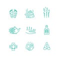 Alternative medicine homeopathy herb thin line vector icons