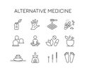 Alternative medicine icons set Royalty Free Stock Photo