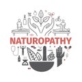 Alternative Medicine icons set. Naturopathy sign. Vector illustration.