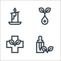 Alternative medicine line icons. linear set. quality vector line set such as essential oil, cross, herb Royalty Free Stock Photo