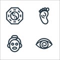 alternative medicine line icons. linear set. quality vector line set such as hypnosis, skincare, massage