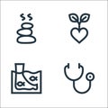 Alternative medicine line icons. linear set. quality vector line set such as stethoscope, fish, alternative medicine Royalty Free Stock Photo